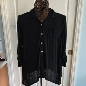 French Laundry Black Lightweight Shirt Jacket